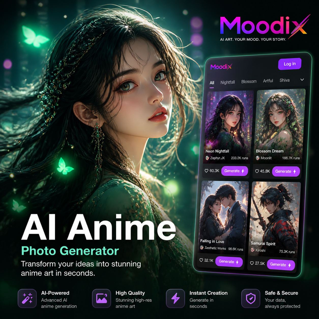 Gerador de foto anime transformando um retrato em arte estilo Ghibli