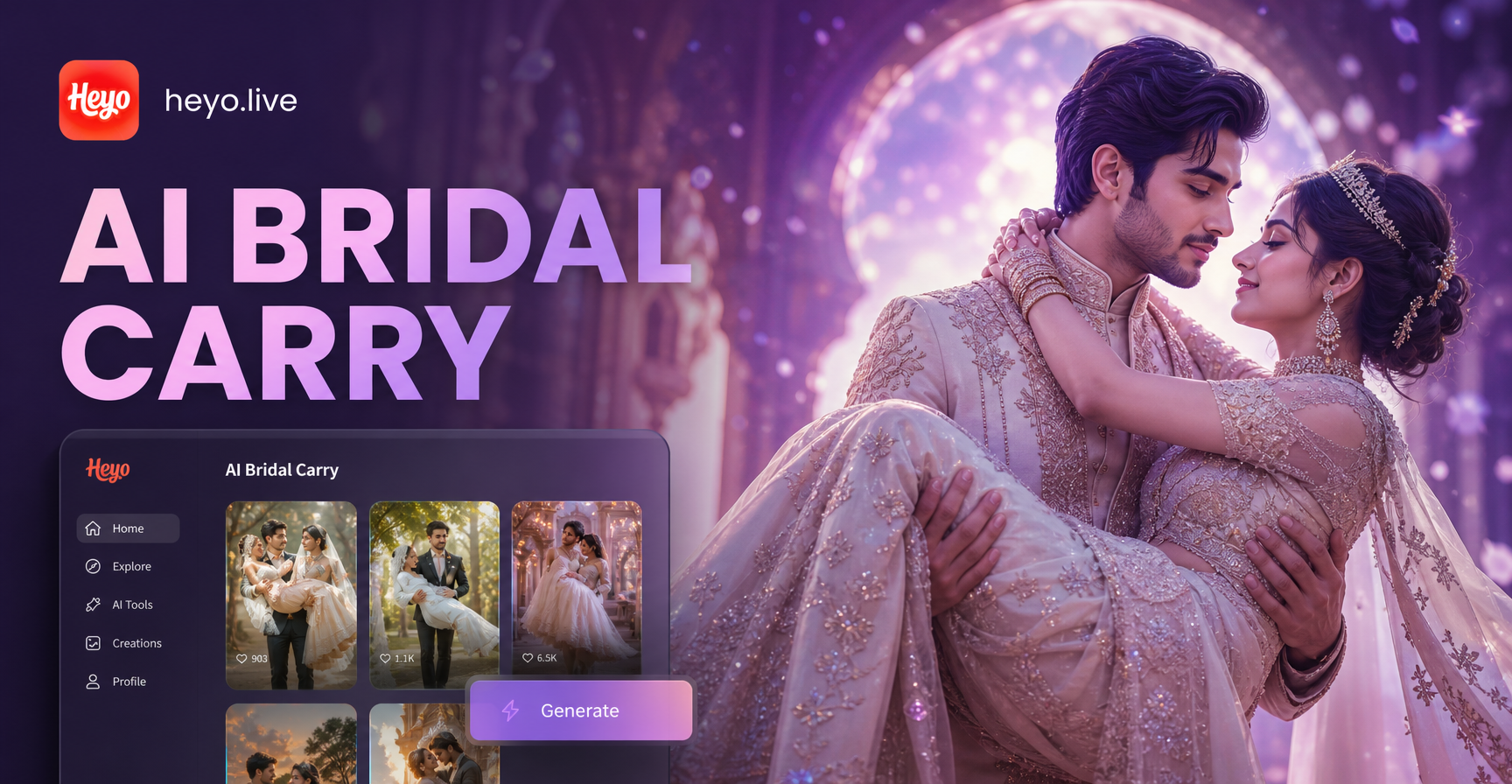 AI generated bridal carry romantic scene