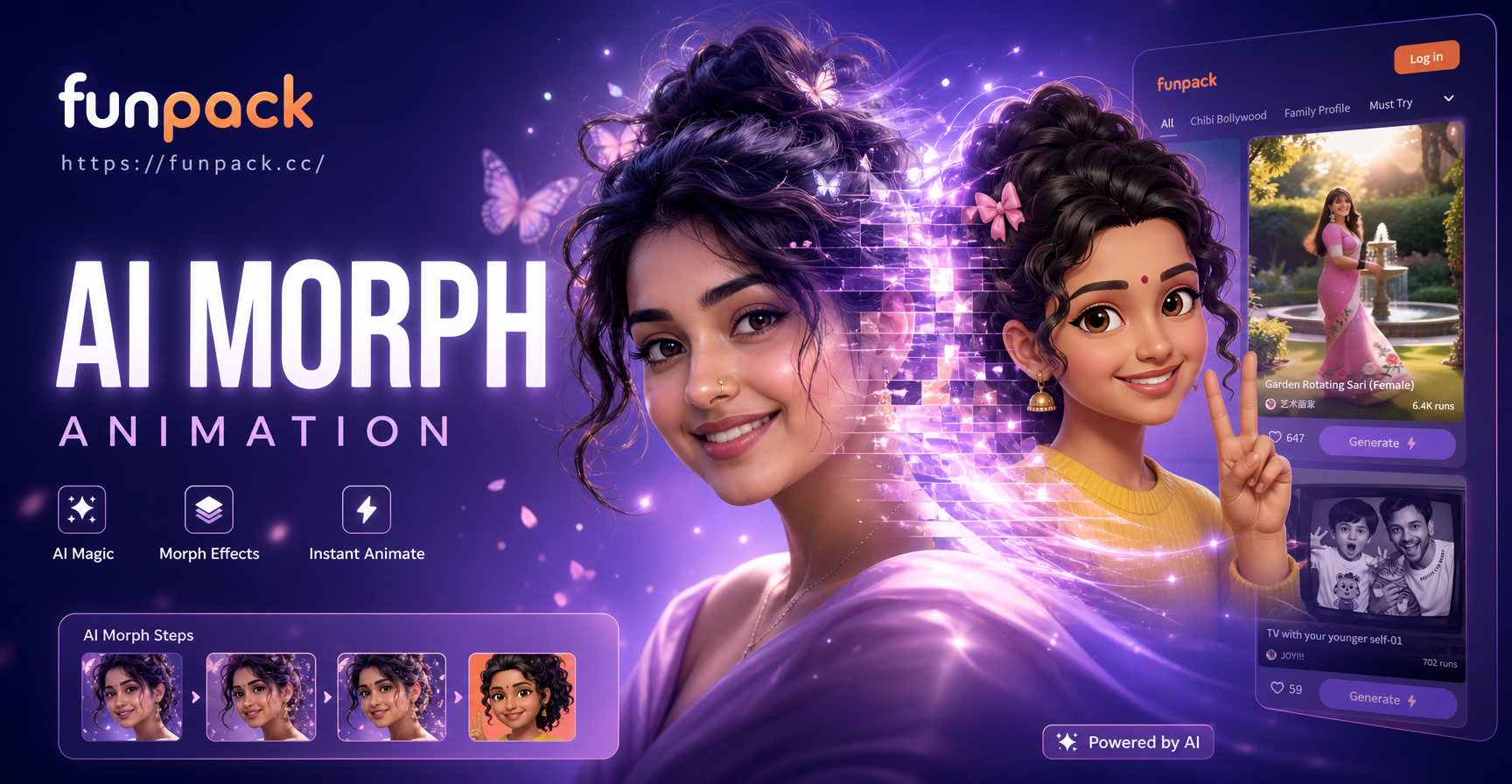AI morphing animation transformation example