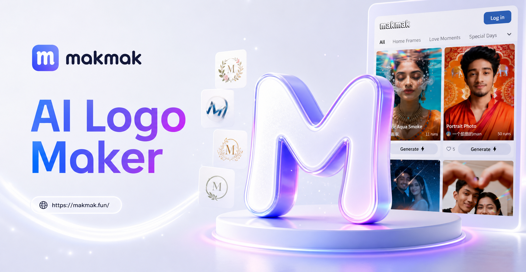 AI generated modern logo designs for business