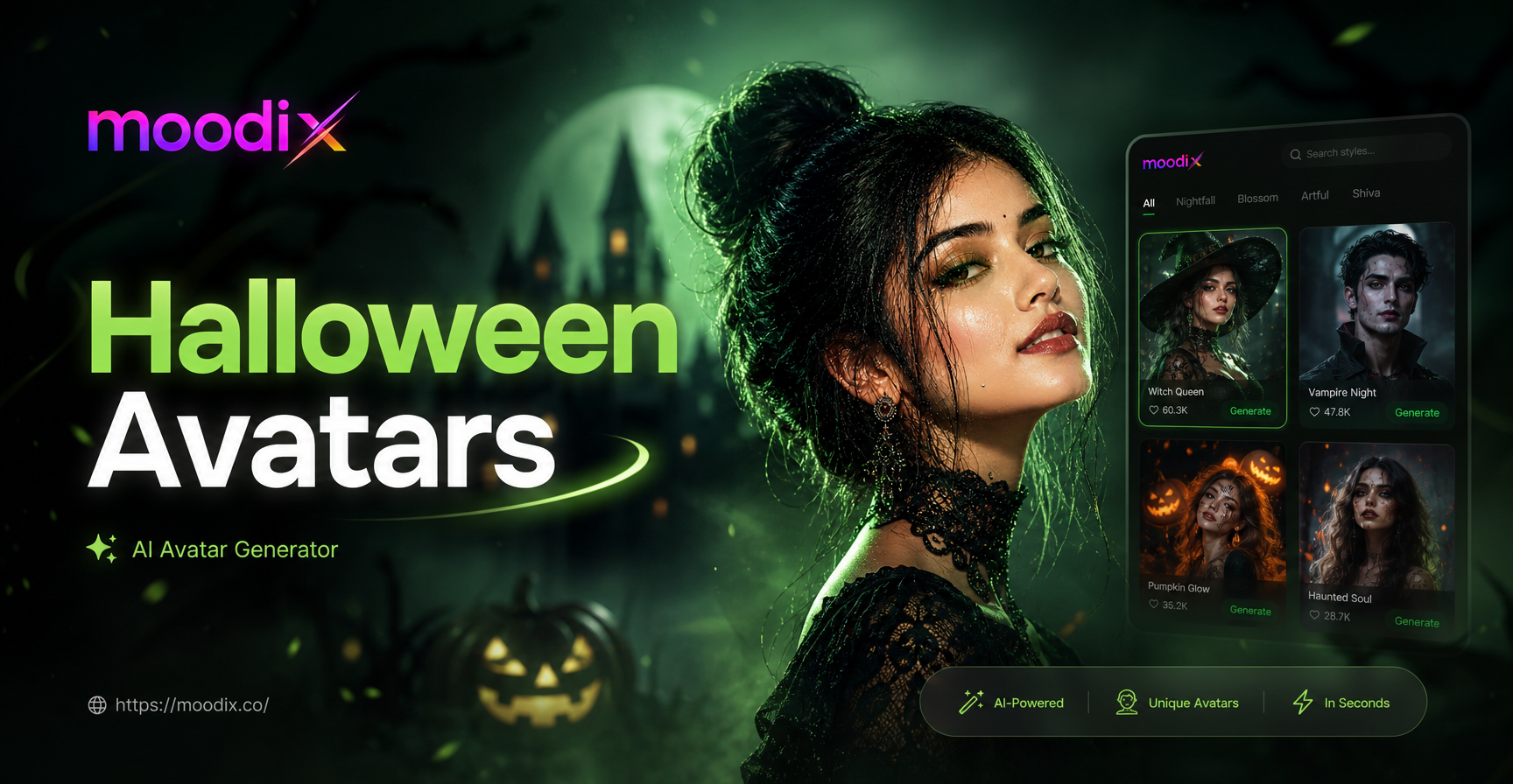AI Halloween avatar transformation examples