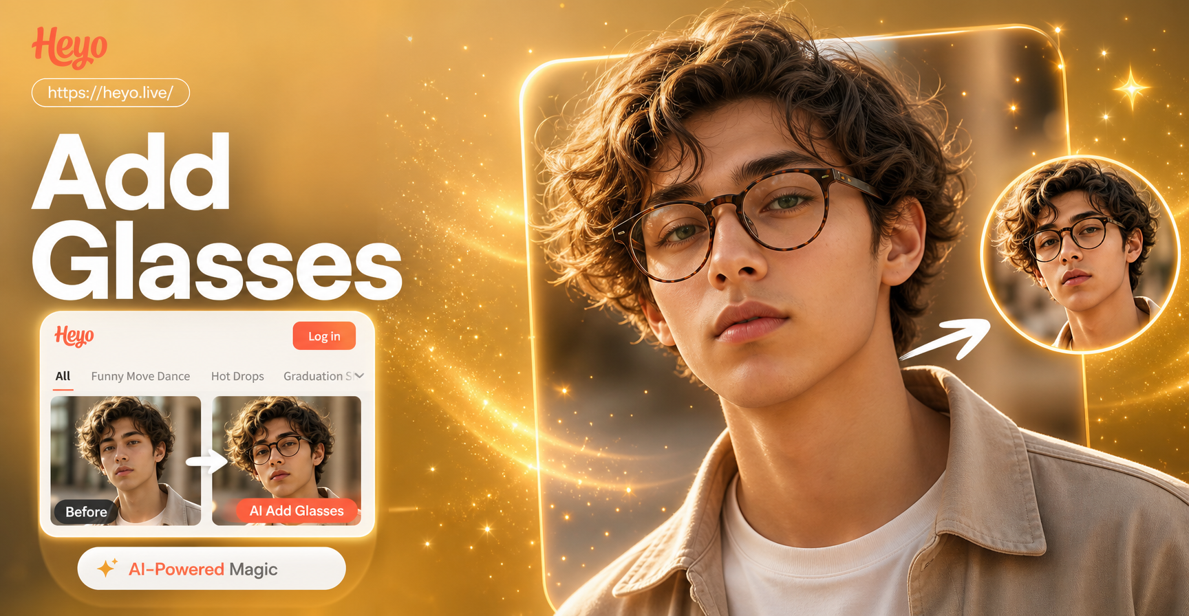 AI Add Glasses To Photo virtual try on showcase