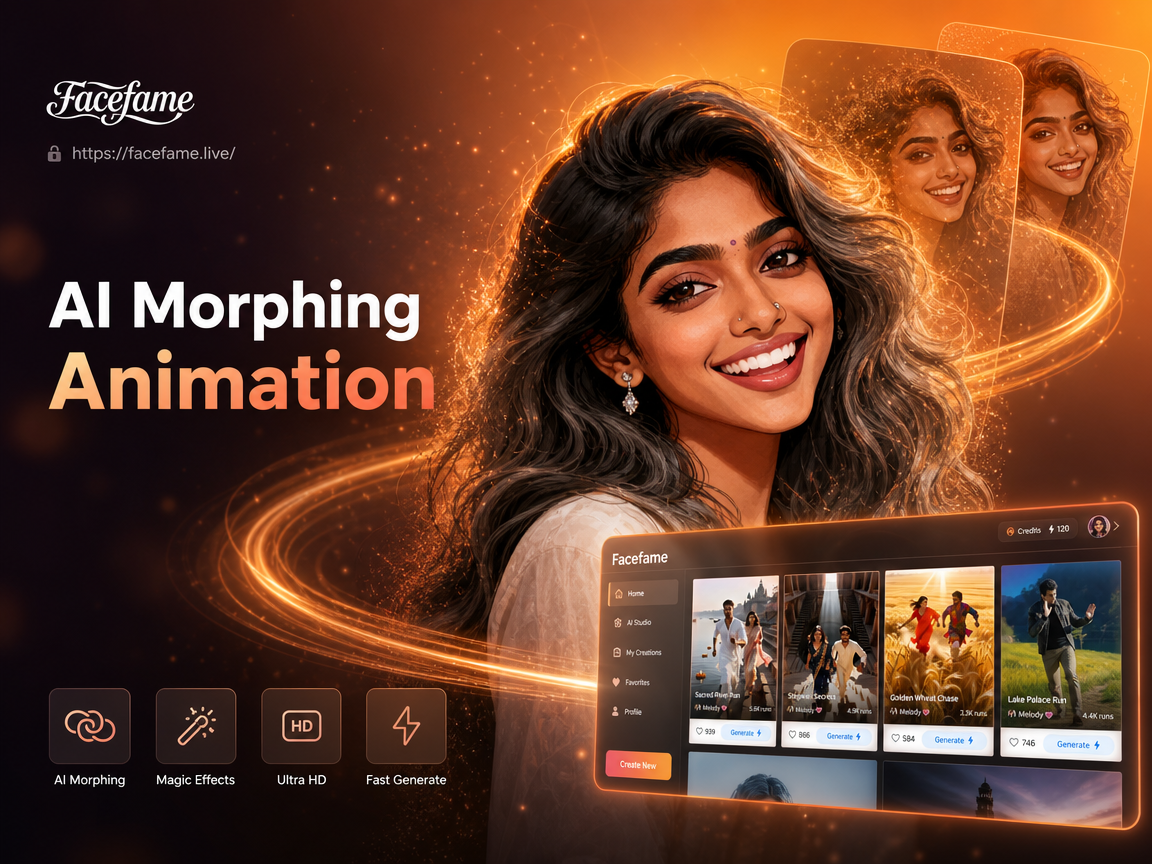 AI morphing animation from face to animal