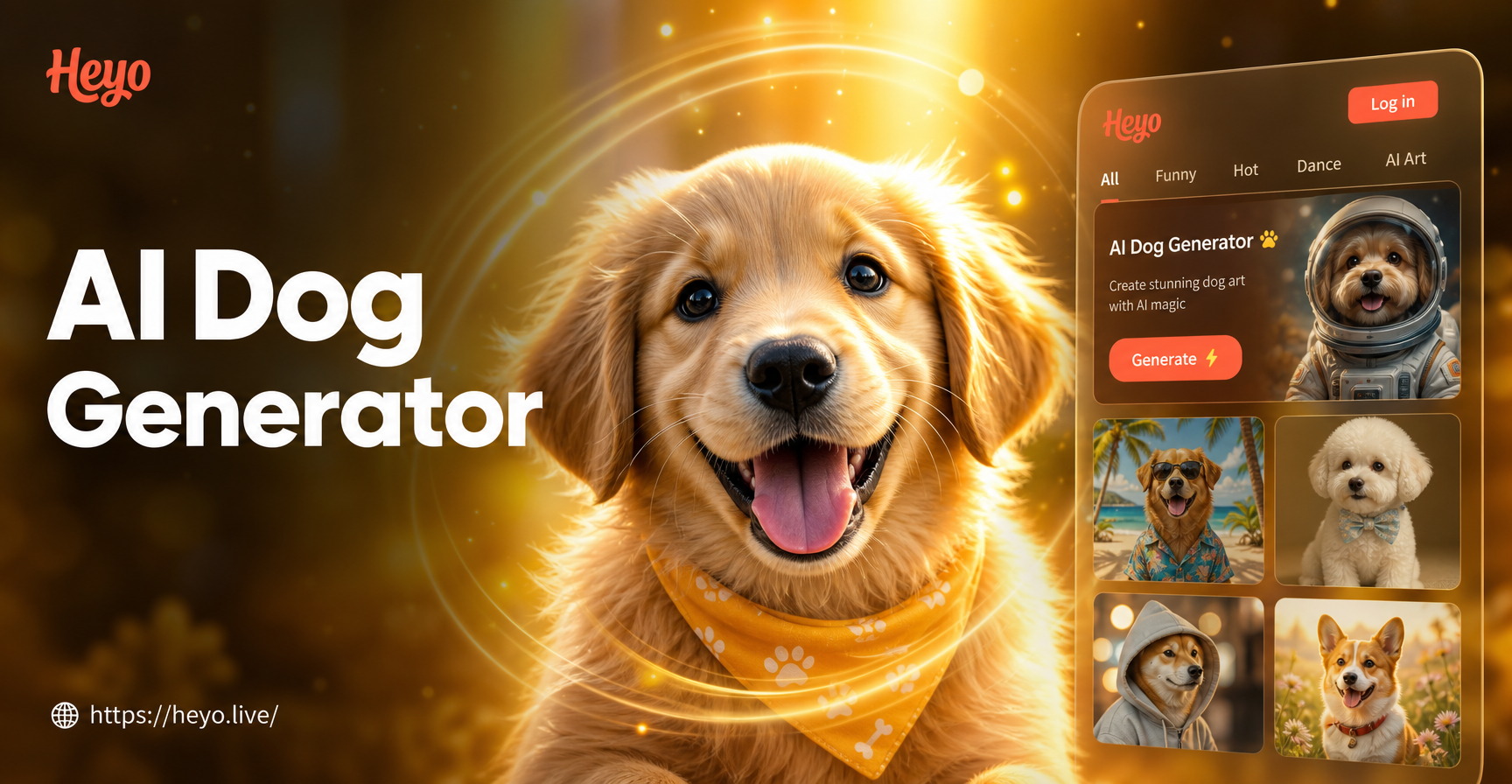 AI generated realistic golden retriever puppy portrait