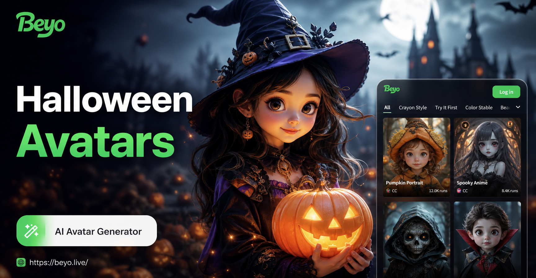 Halloween-Avatar-Generator, der eine Person in einen Zombie verwandelt