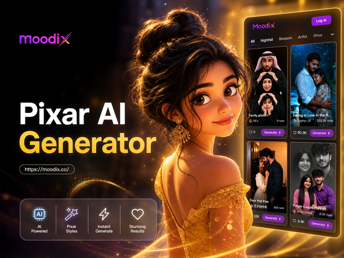 Пример результата Pixar AI Generator: человек, превращённый в 3D-анимационного персонажа