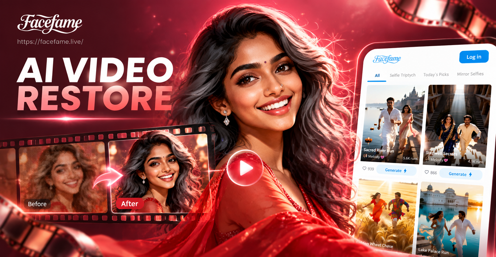 Perbandingan sebelum dan sesudah restorasi video AI