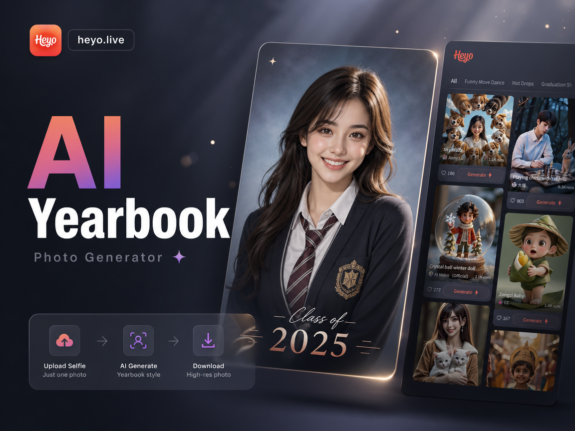 AI Yearbook Photo Generator before and after transformation
