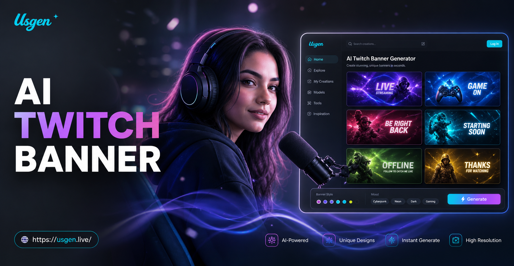 Crie Banners Incríveis para Twitch Instantaneamente com IA