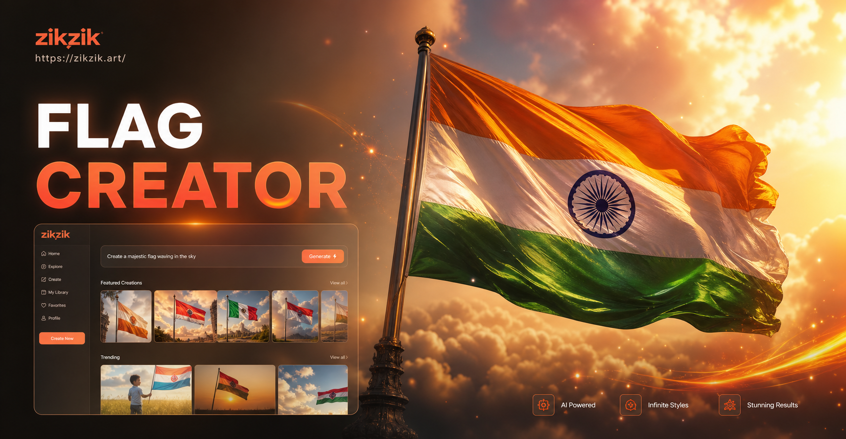 AI custom flag design showcase
