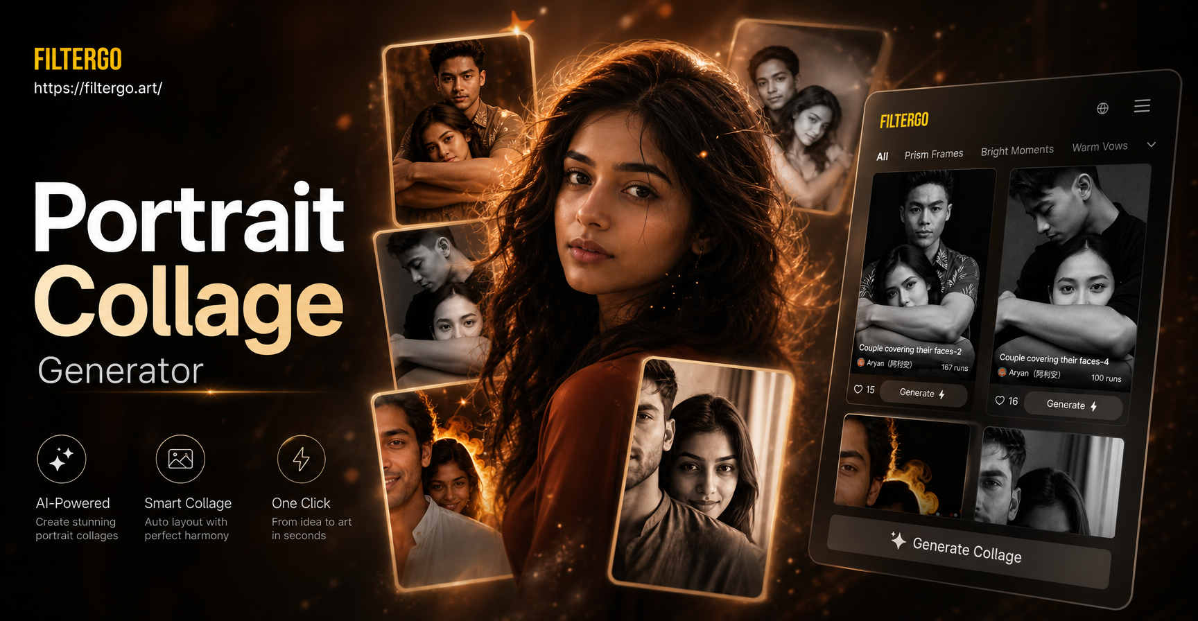 Portrait Collage Generator - AI Powered Creative Tool | filtergo