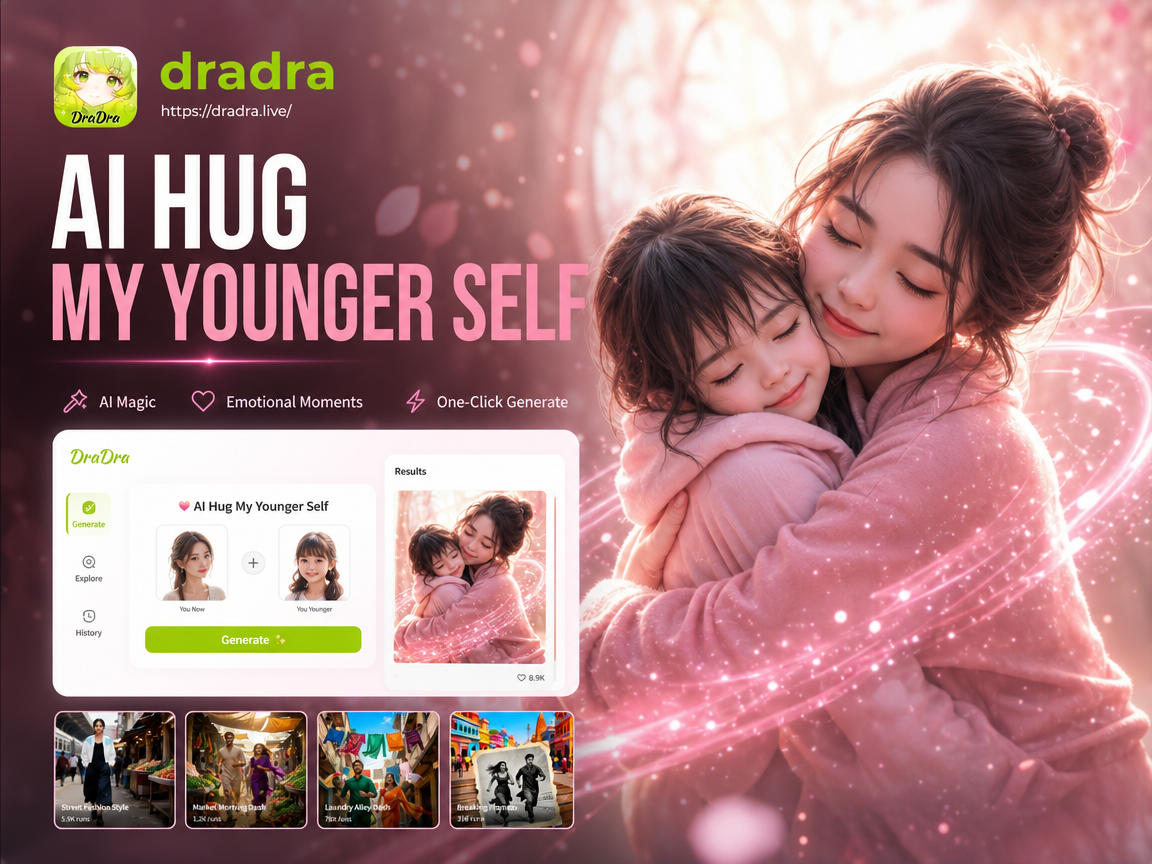 AI Hug My Younger Self emotional photo example