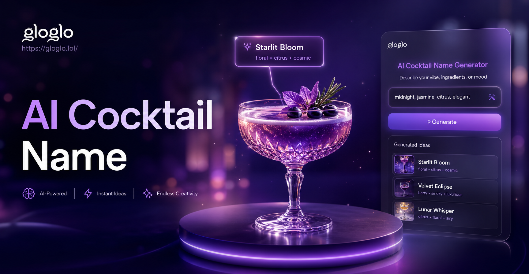Unique Cocktail Names in Seconds with AI | Free Generator