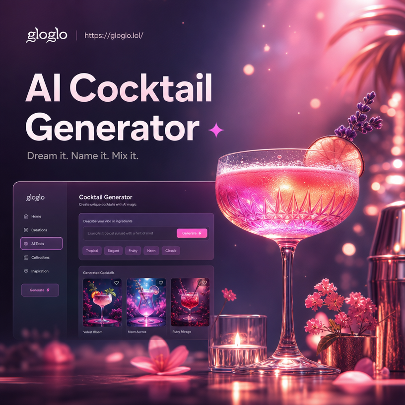 AI generating elegant cocktail names on a mobile screen