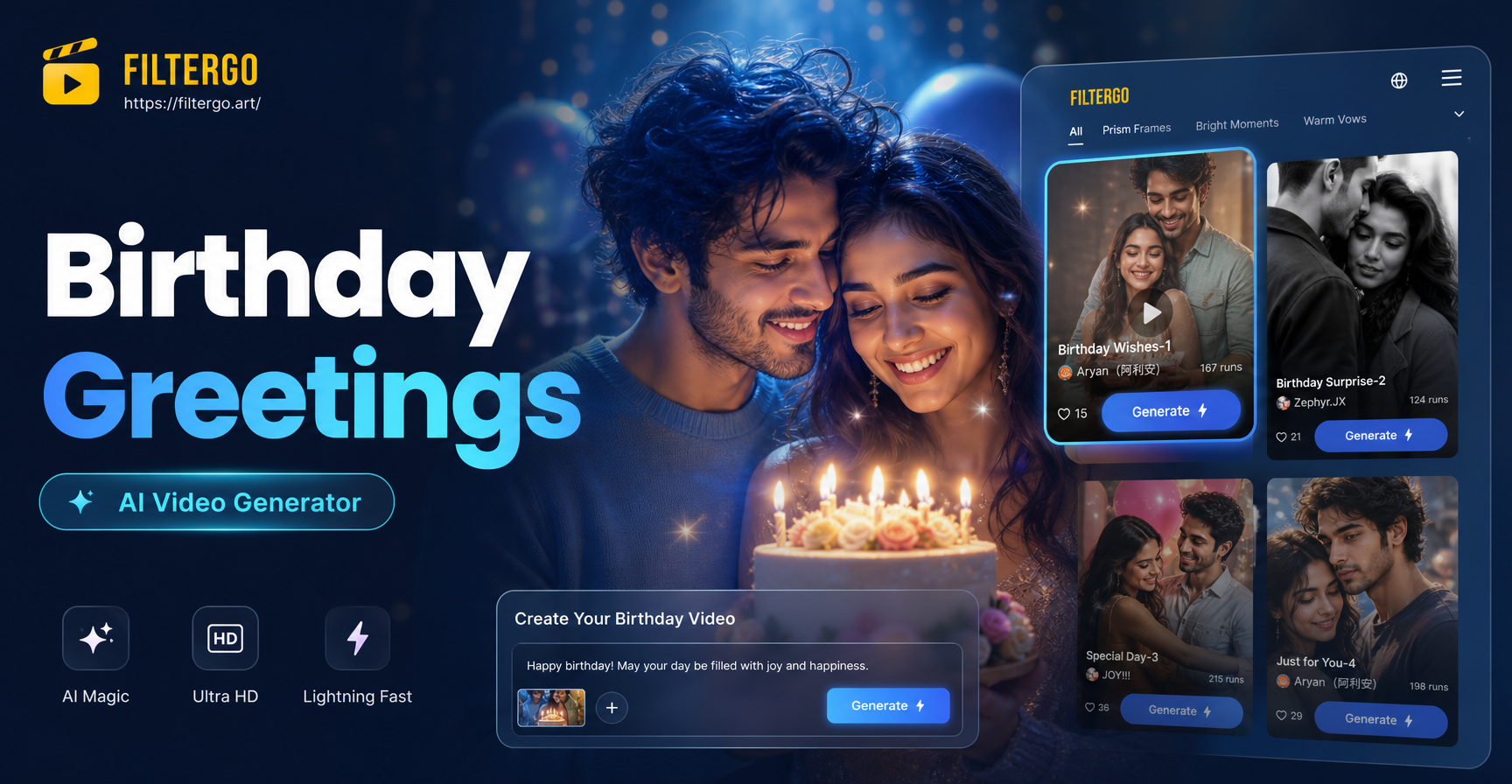 Personalized birthday greeting video example