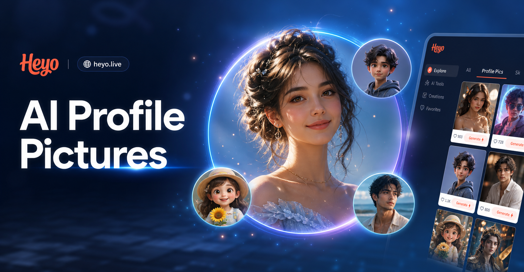 AI Profile Picture Generator - AI Powered Creative Tool | heyo
