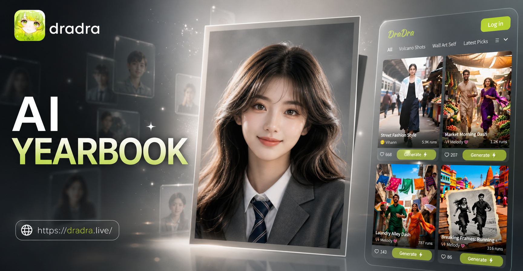 AI Yearbook Photo Generator before and after transformation