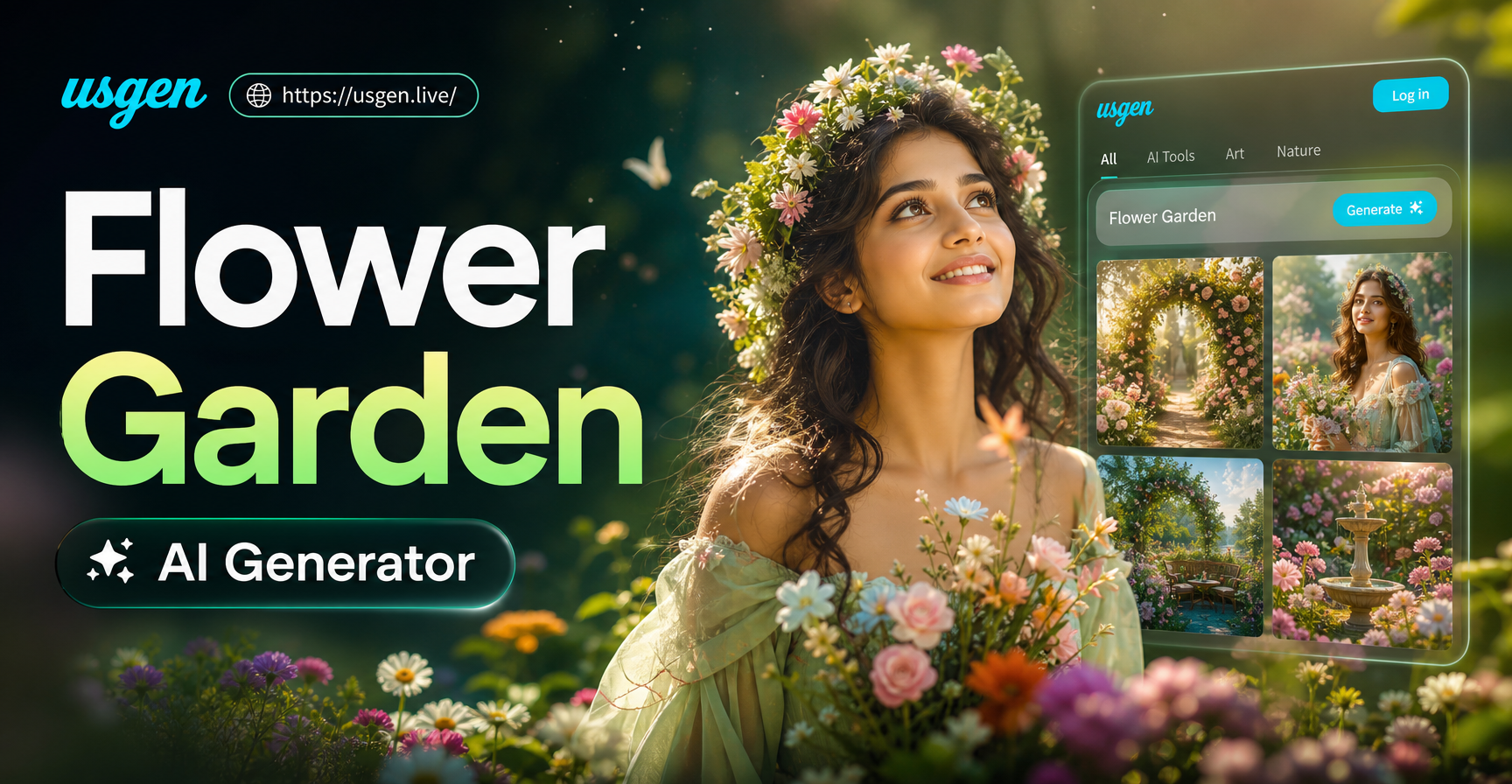 Crie Jardins dos Sonhos Instantaneamente com Gerador de Flores com IA