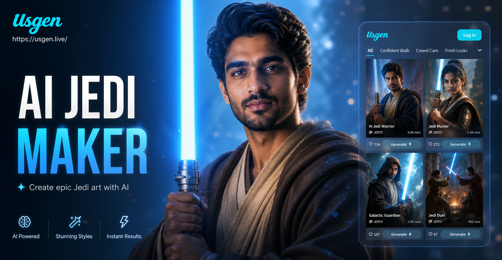 AI Jedi Maker - AI Powered Creative Tool | usgen