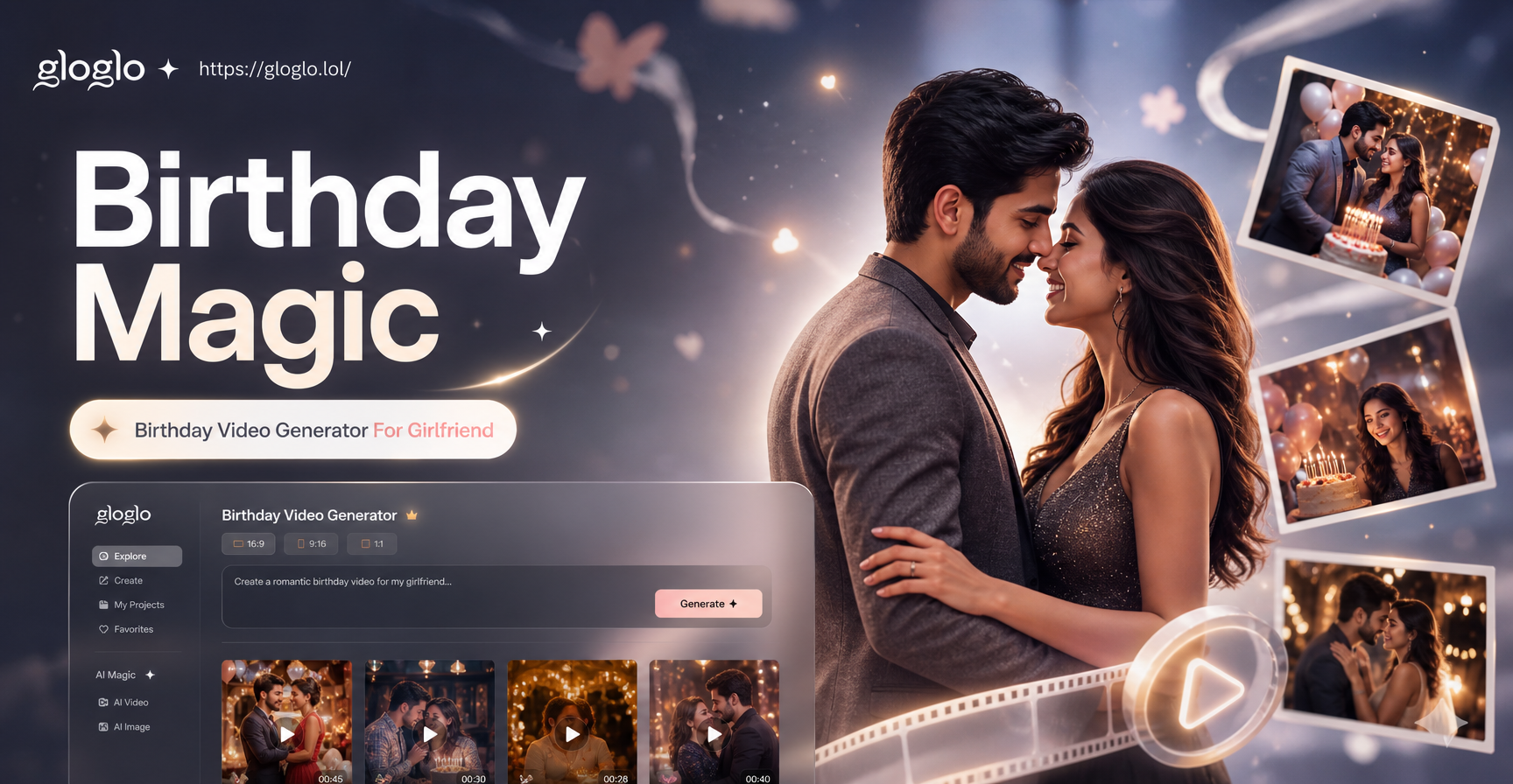 AI birthday video for girlfriend example
