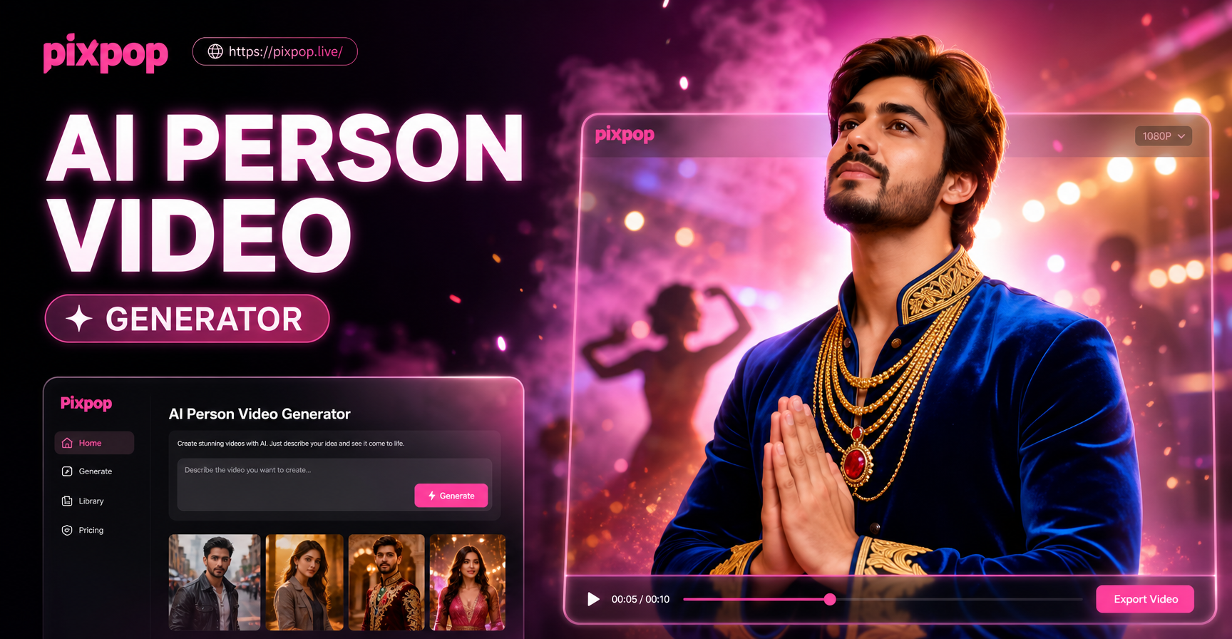 Generador de Video de Personas con IA - Herramienta Creativa con IA | pixpop