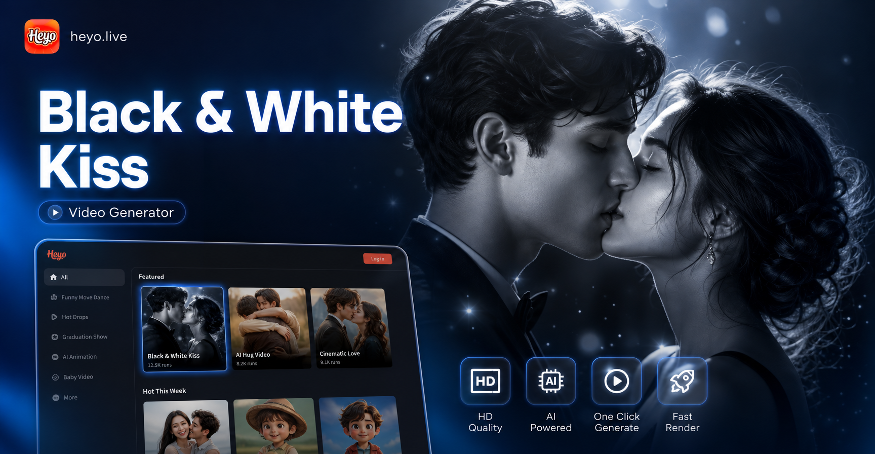 Create Dramatic Black & White Kiss Videos