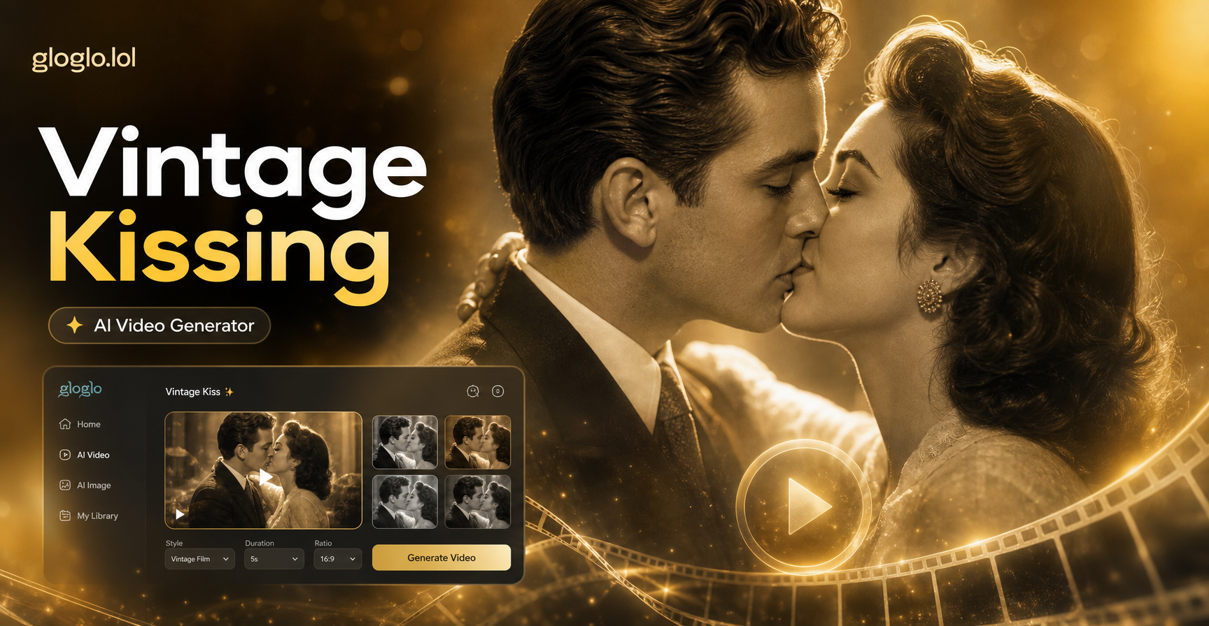 Create Timeless Romance with a Vintage Kissing Video