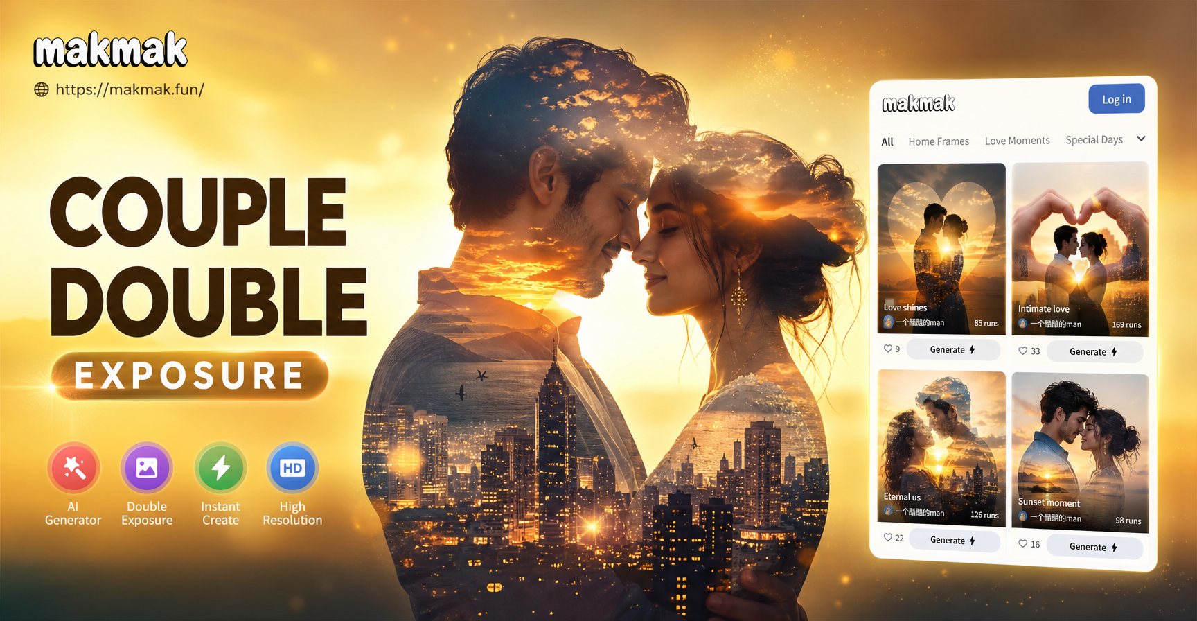 Create Romantic Double Exposure Portraits for Couples