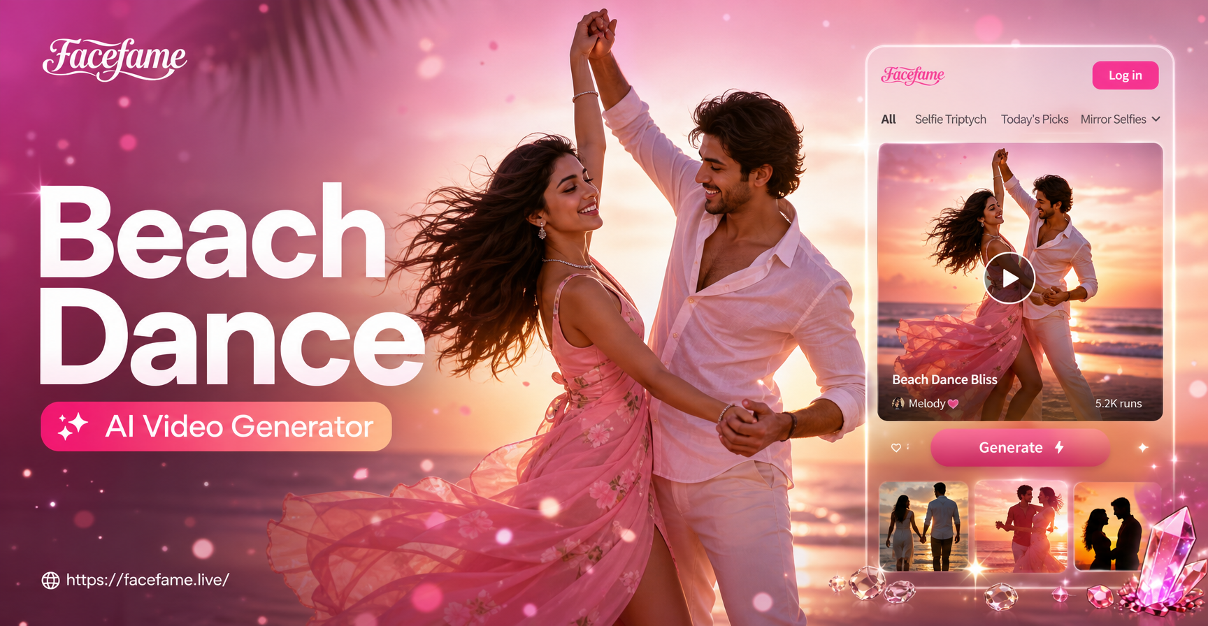 AI beach couple dance video transformation