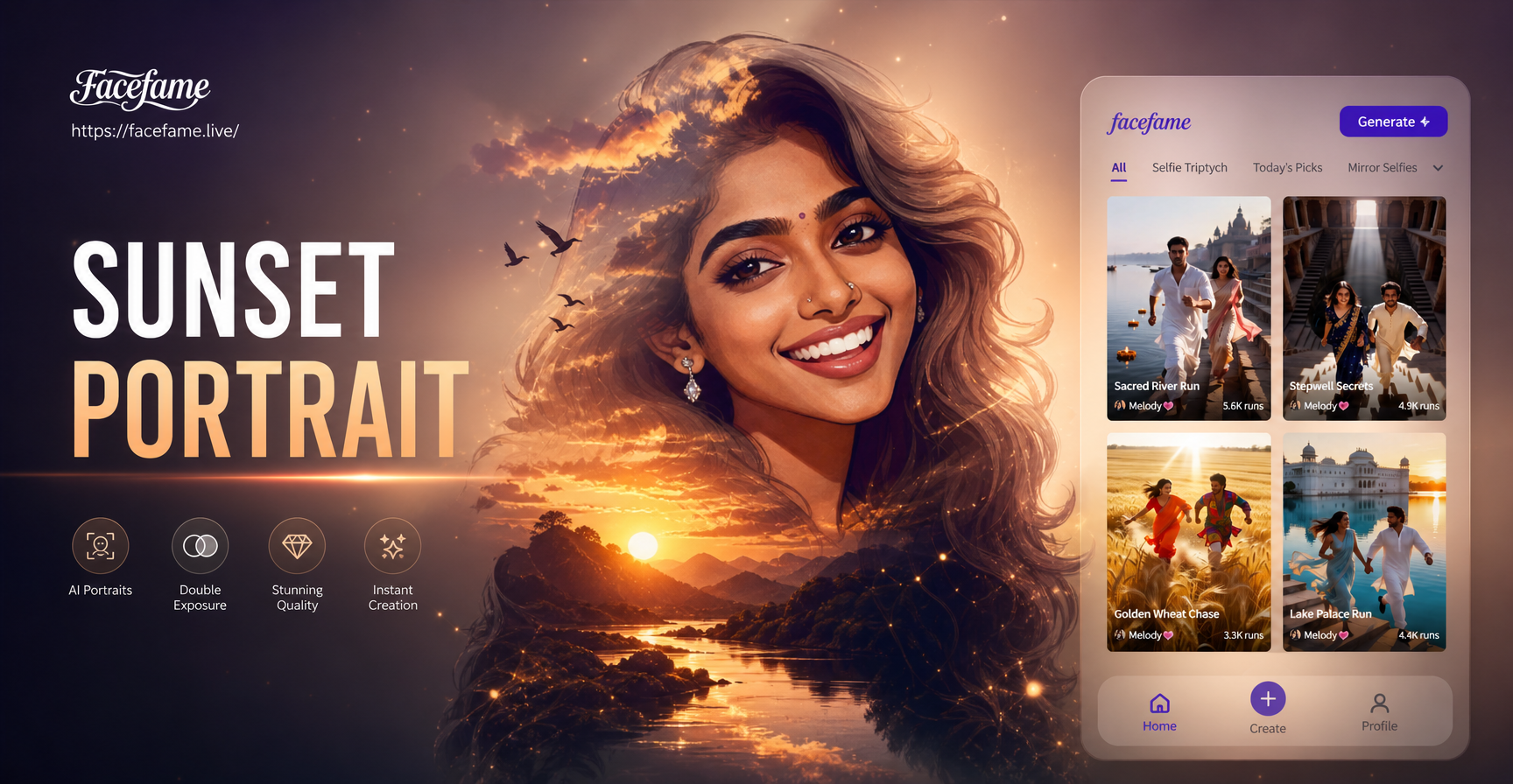 Create Stunning Sunset Portrait Merges Instantly