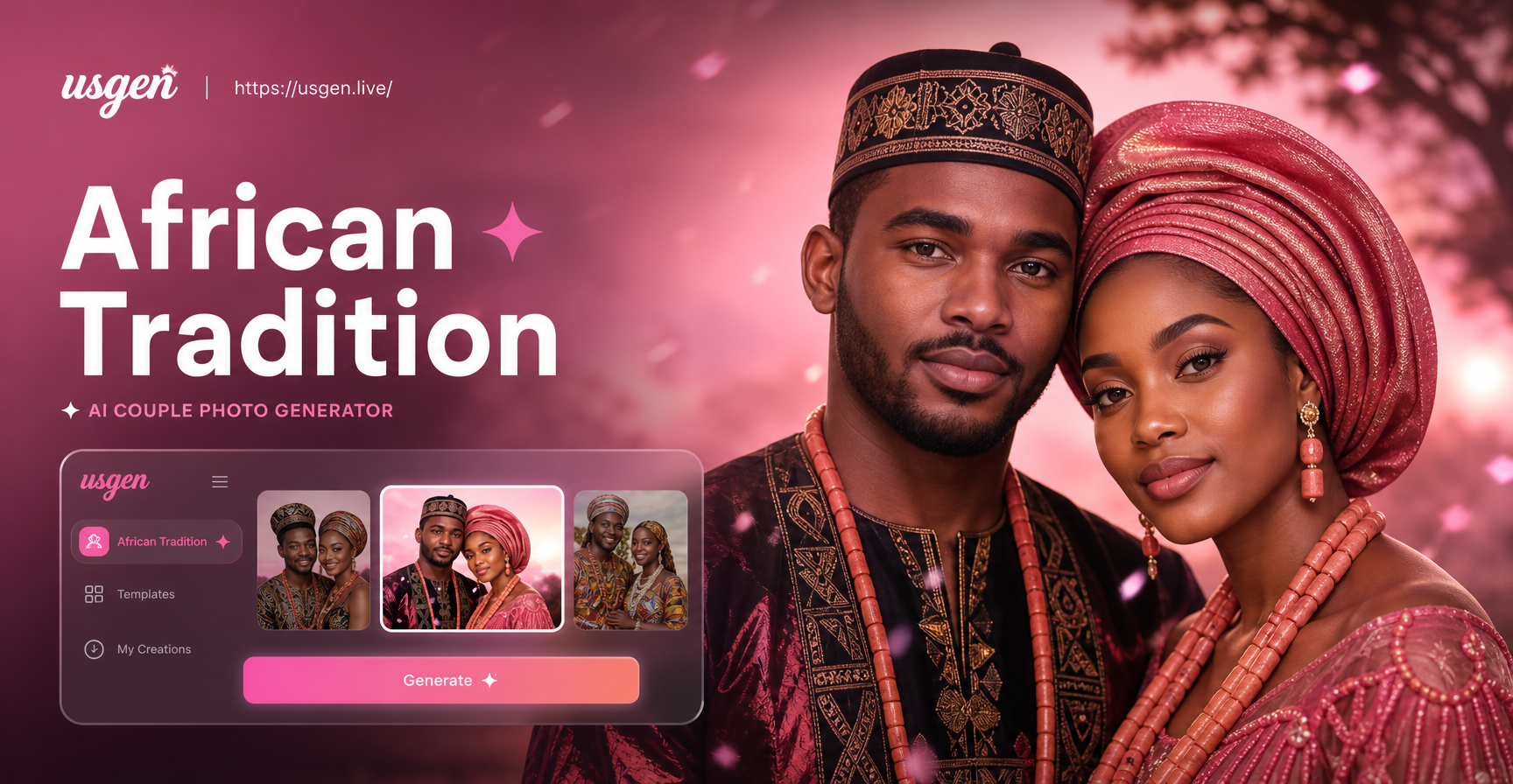 Traditional African Couple Portraits Powered by AI