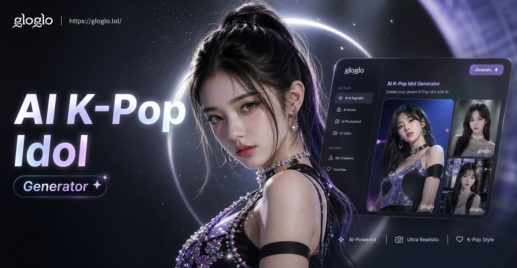 AI K Pop idol generator example showing a transformed portrait
