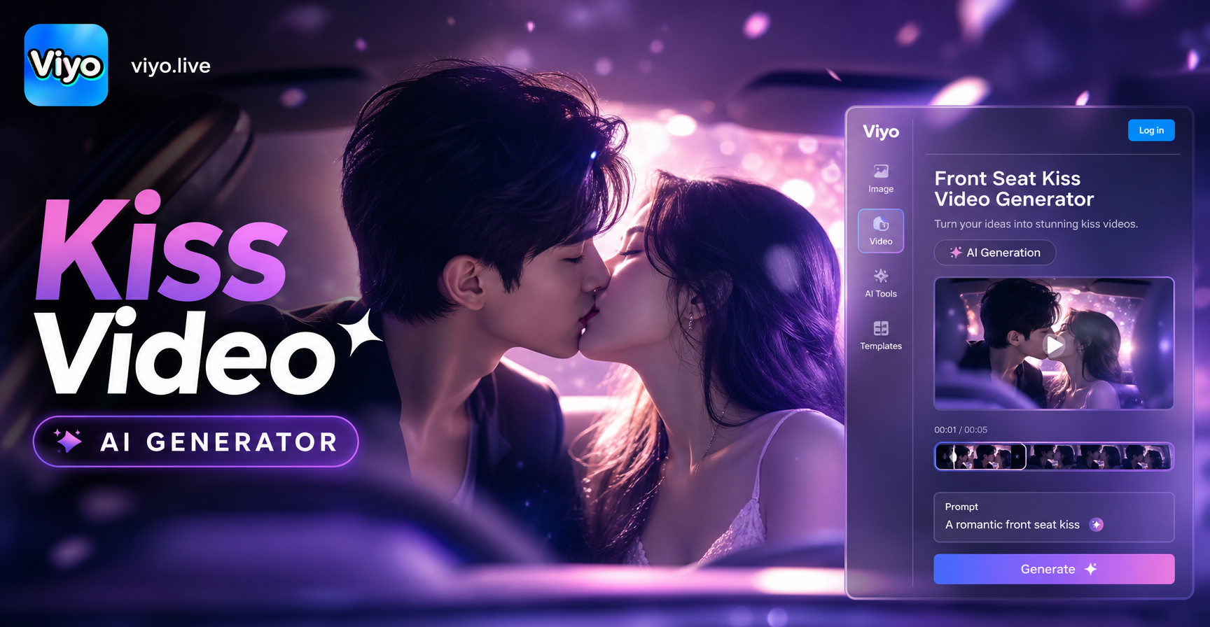 Front Seat Kiss Video Maker: Create Romantic AI Moments
