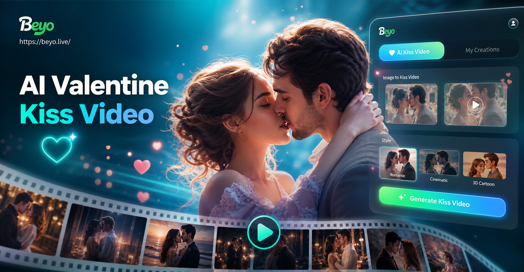 Crea Videos Mágicos de Beso de San Valentín con IA