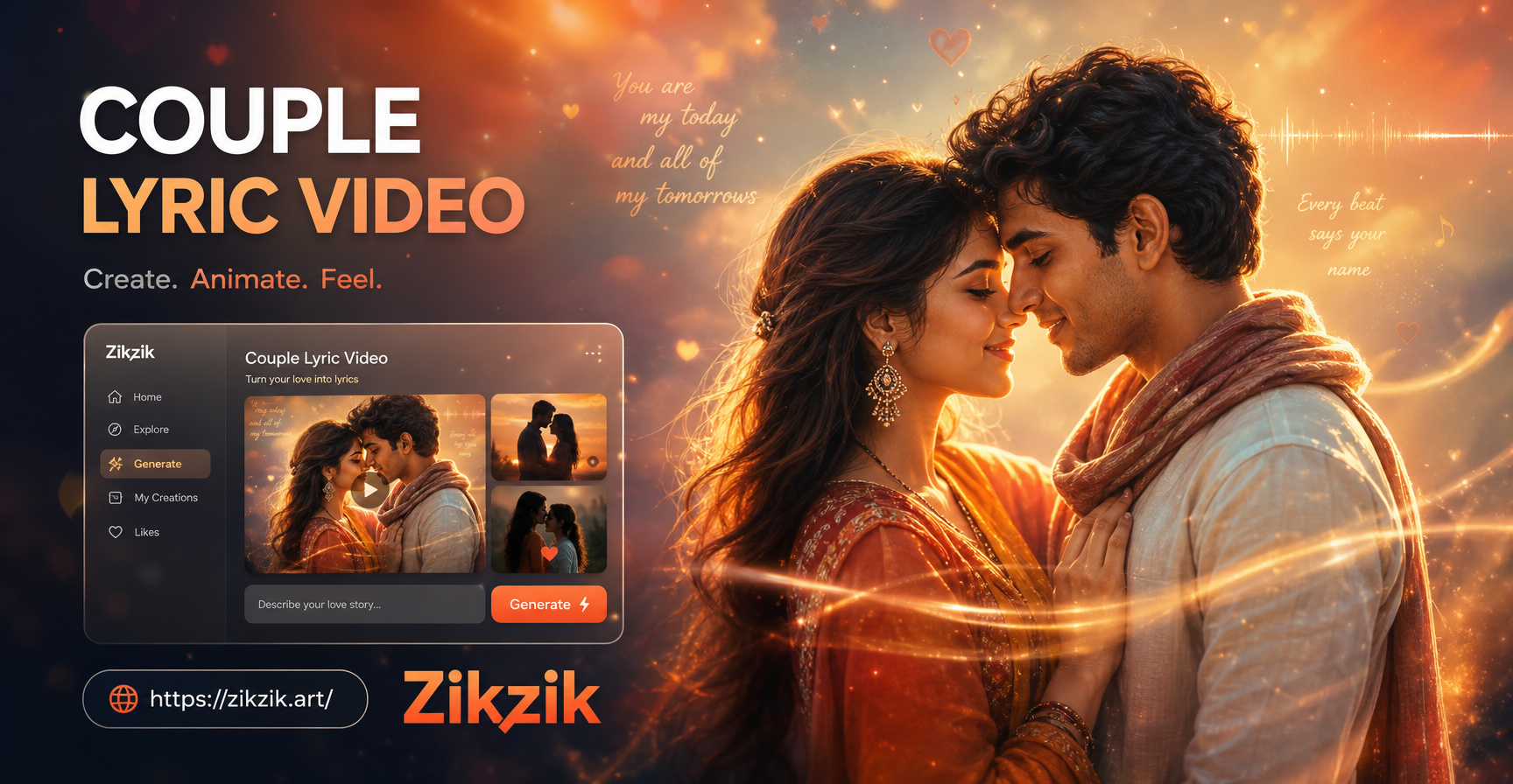 Lyric Video Template for Couples | Create Romantic Edits