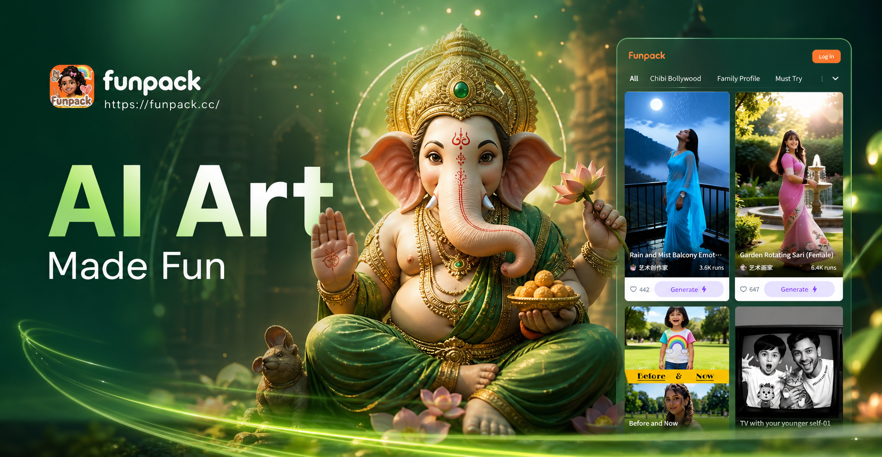 foto dengan ai ganesh ji - Alat Kreatif Bertenaga AI | funpack