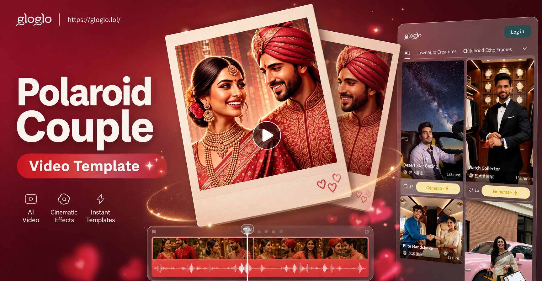 Polaroid couple video template example