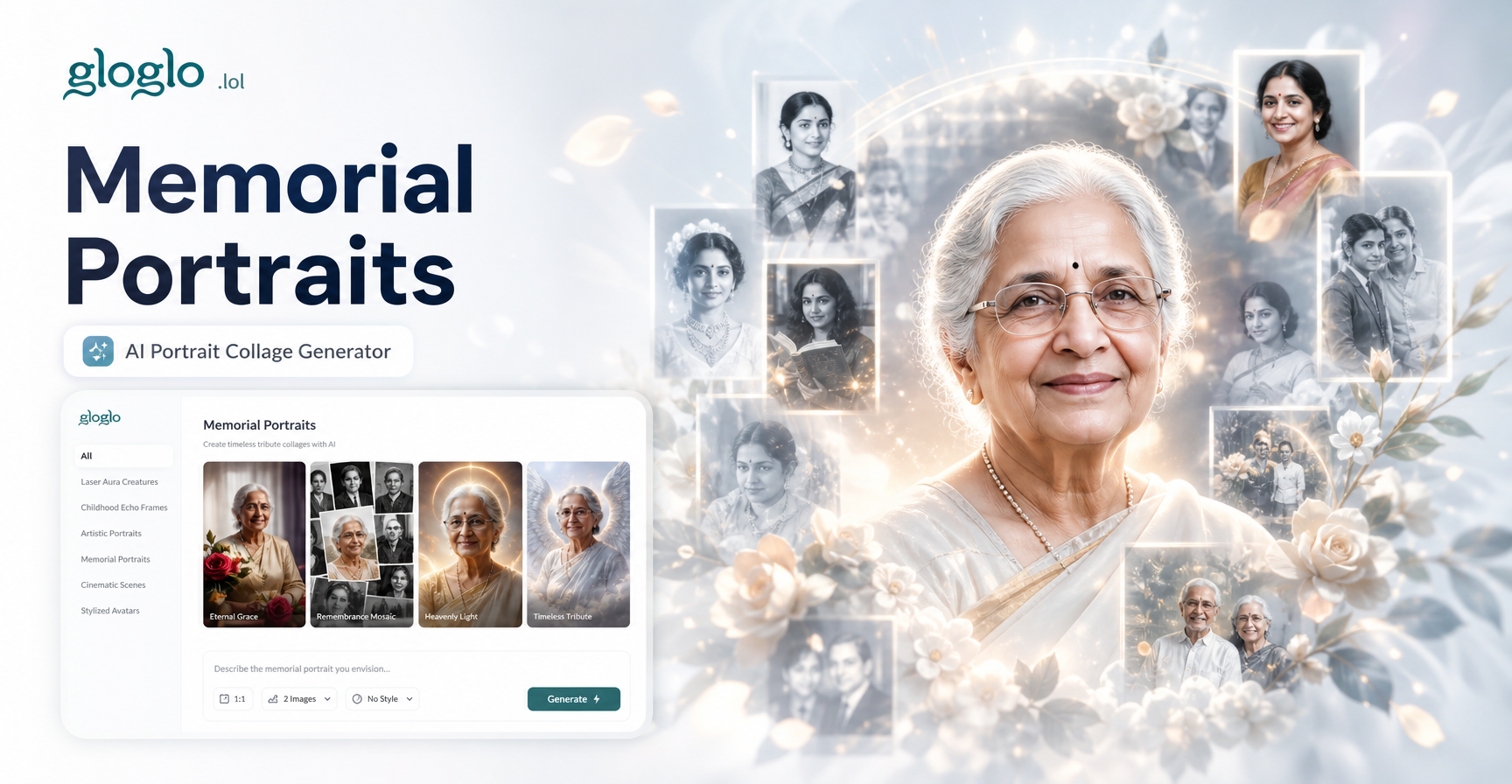 Craft Lasting Tributes: AI Memorial Portrait Collage Generator