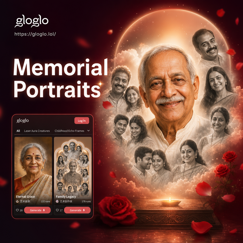 Memorial portrait collage example with blended family photos