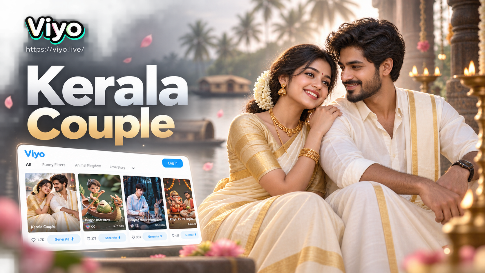 Create Stunning Kerala Couple Portraits with AI