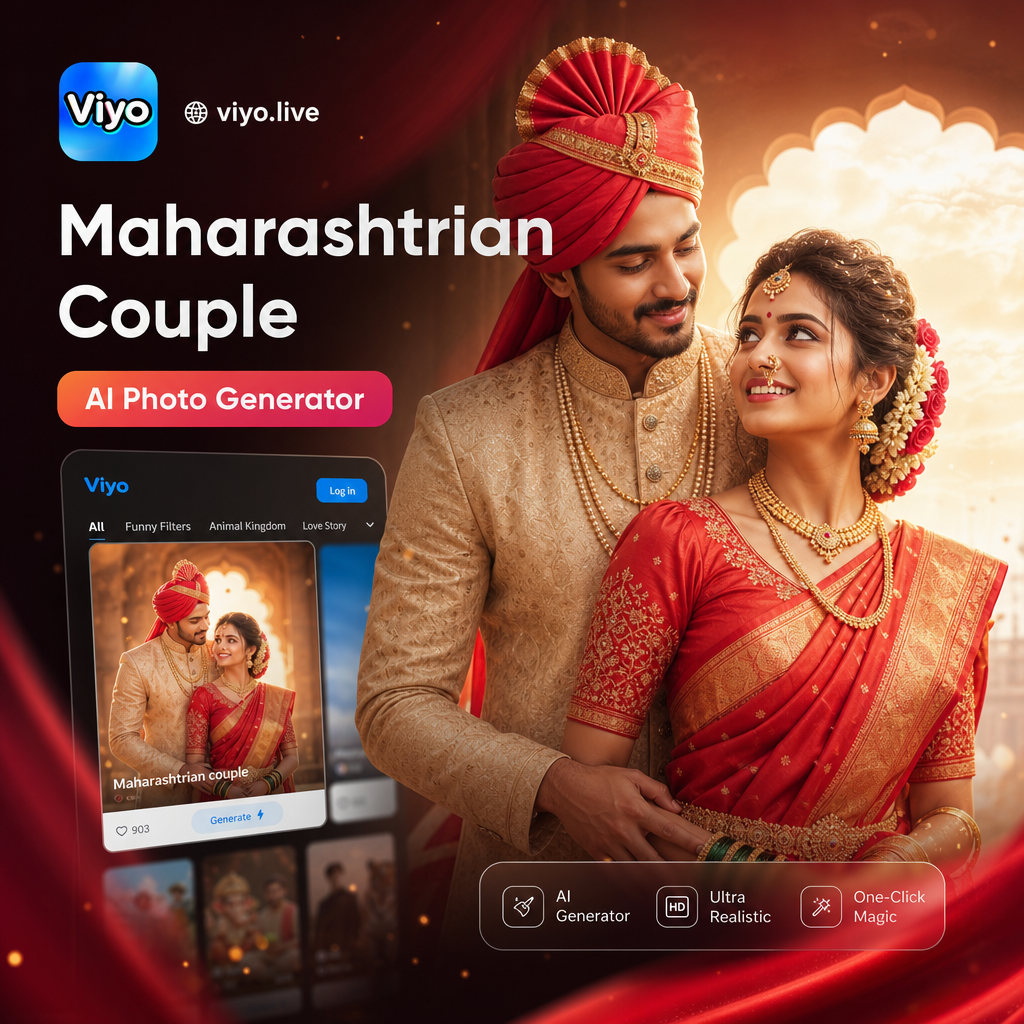 Maharashtrian couple AI photo generator example 1