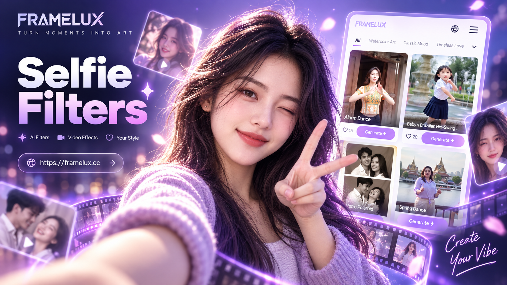 Clean soft tone selfie video filter transformation