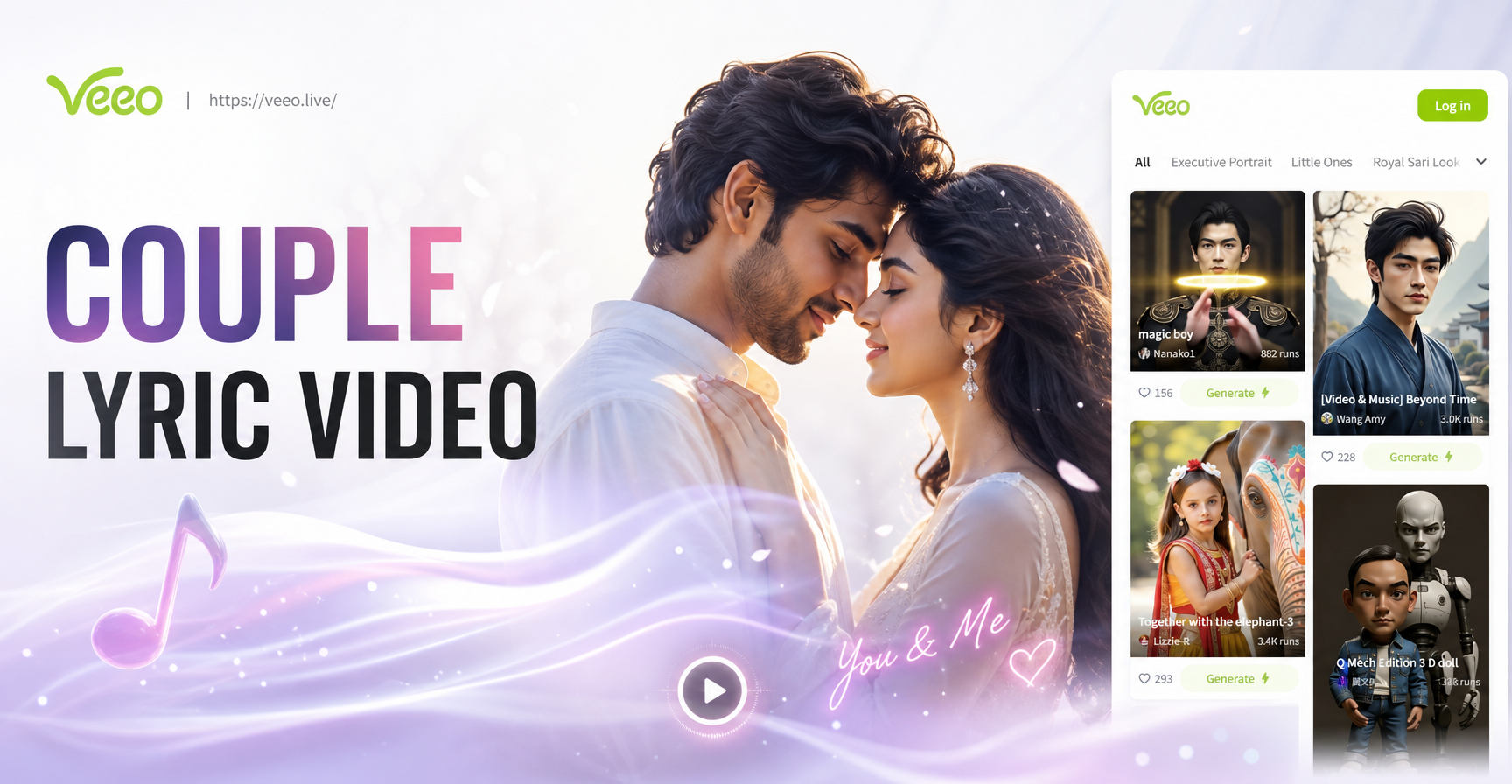 Crea Videos con Letras Románticos para Parejas