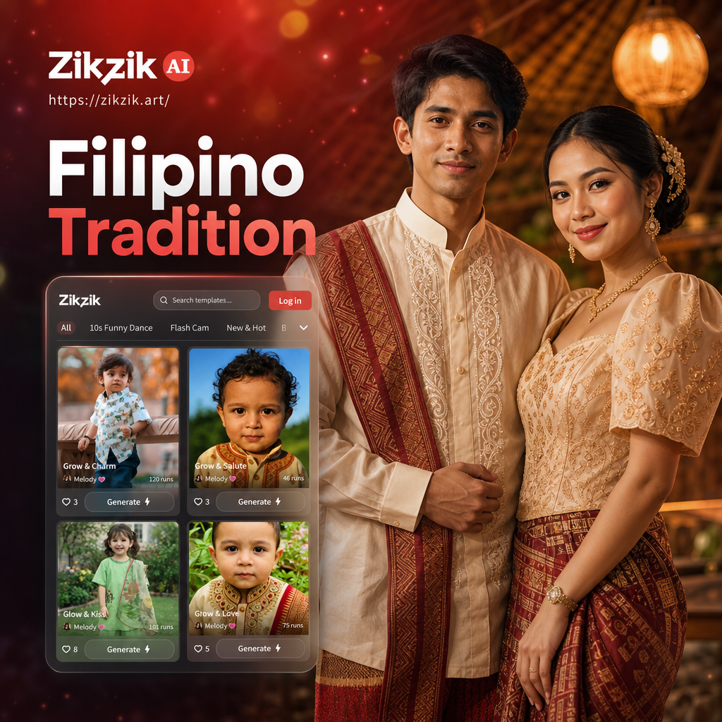 Traditional Filipino couple portrait example with Barong and Filipiniana