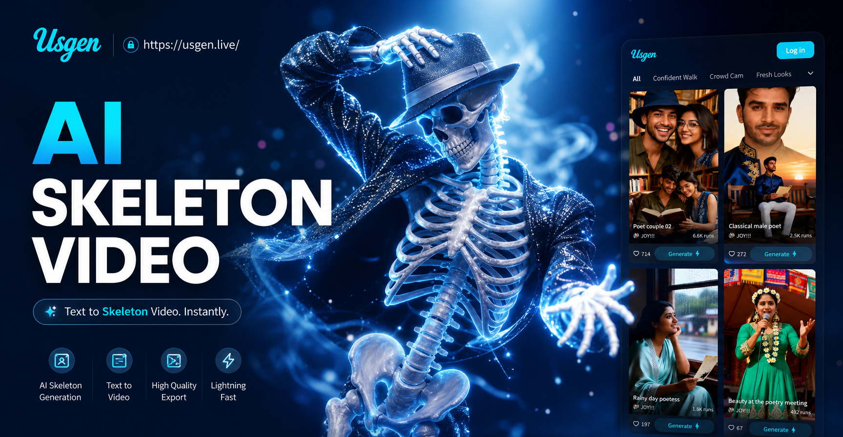 Create Spooky AI Skeleton Videos Instantly