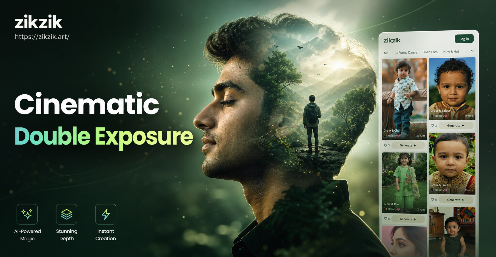 Cinematic Double Exposure Maker: AI Photo Art Generator