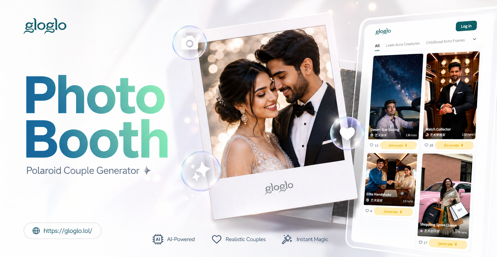 AI-generated Polaroid couple photo booth picture