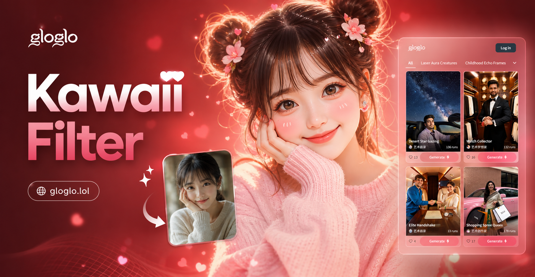 kawaii filter photo transformation