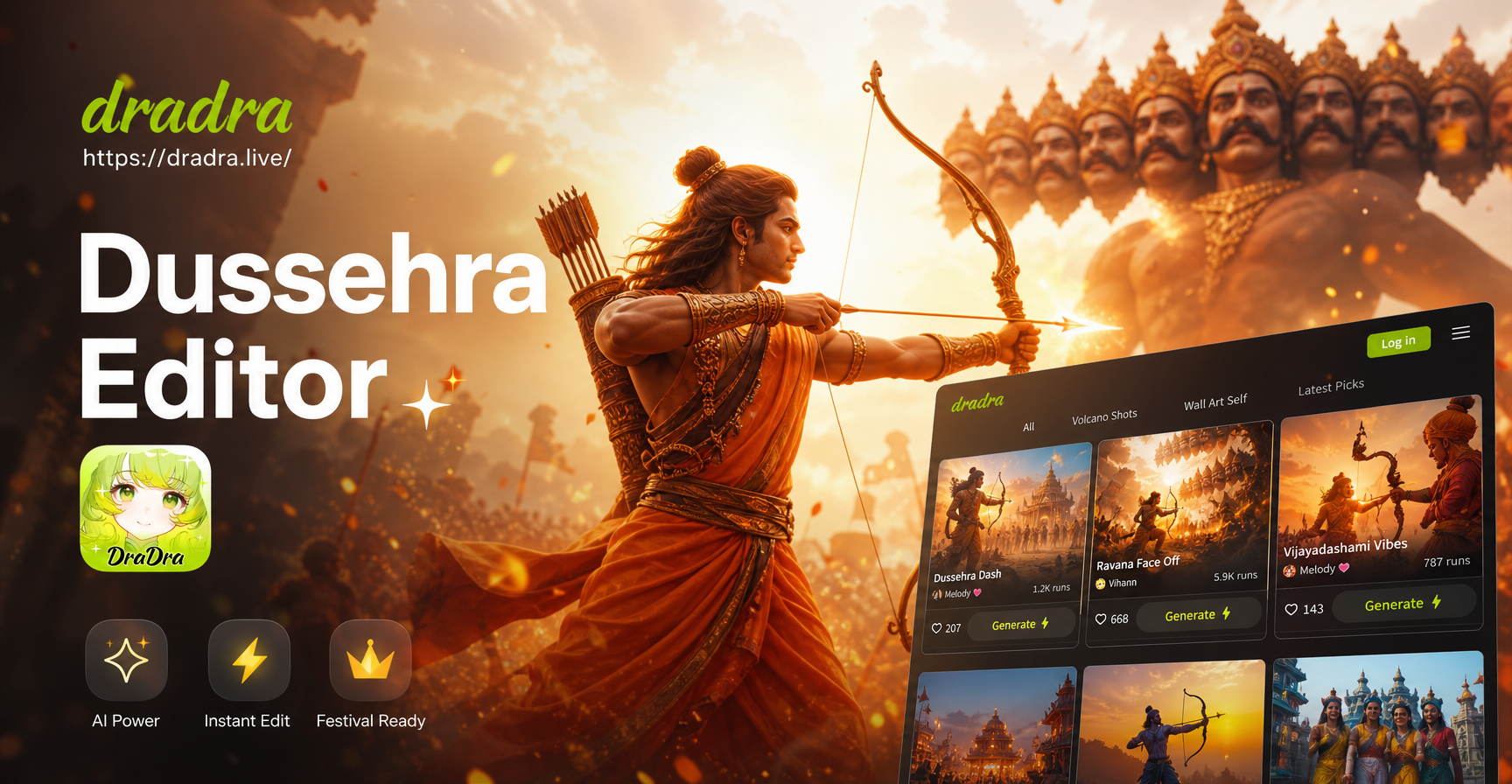 Editor de Fotos de Dussehra Definitivo: Molduras e Efeitos para Vijayadashami
