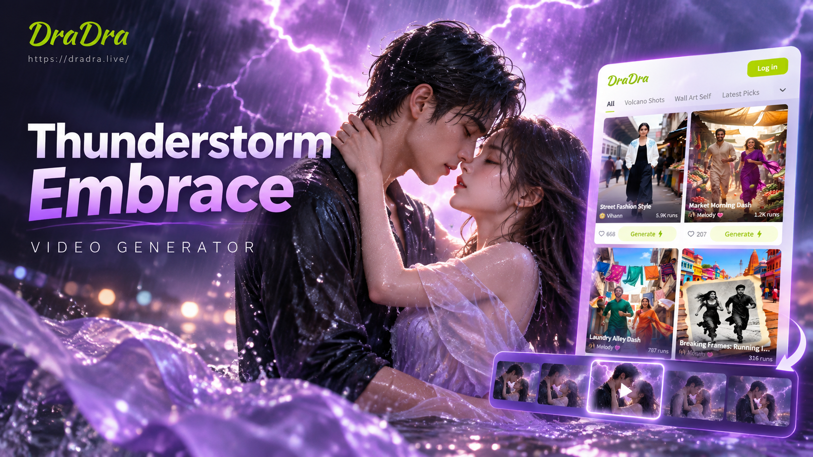 AI thunderstorm embrace video with lightning